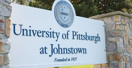 Photo of a Pitt-Johnstown sign on campus